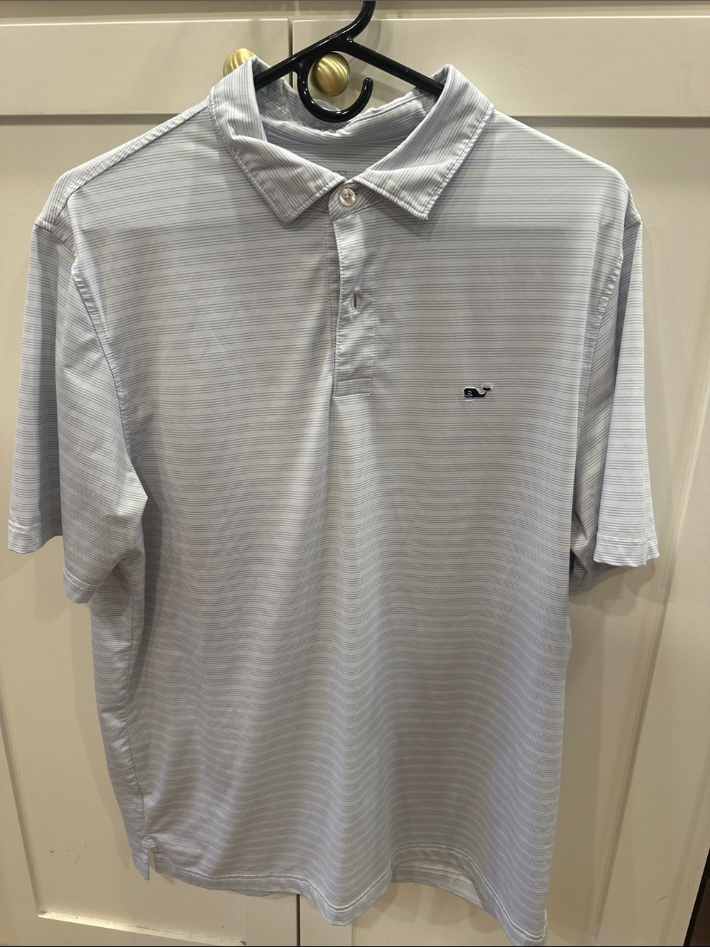 Vineyard Vines Men's Pale Blue Micro-Striped Polo